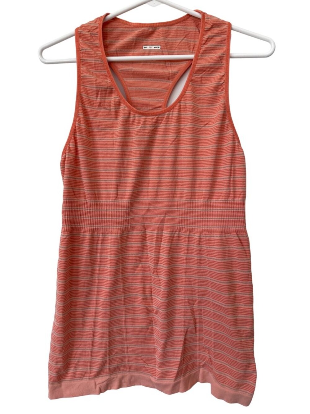 Lululemon Athletica Tank Top Size 8 Metallic Stripe Racerback Coral Athleisure